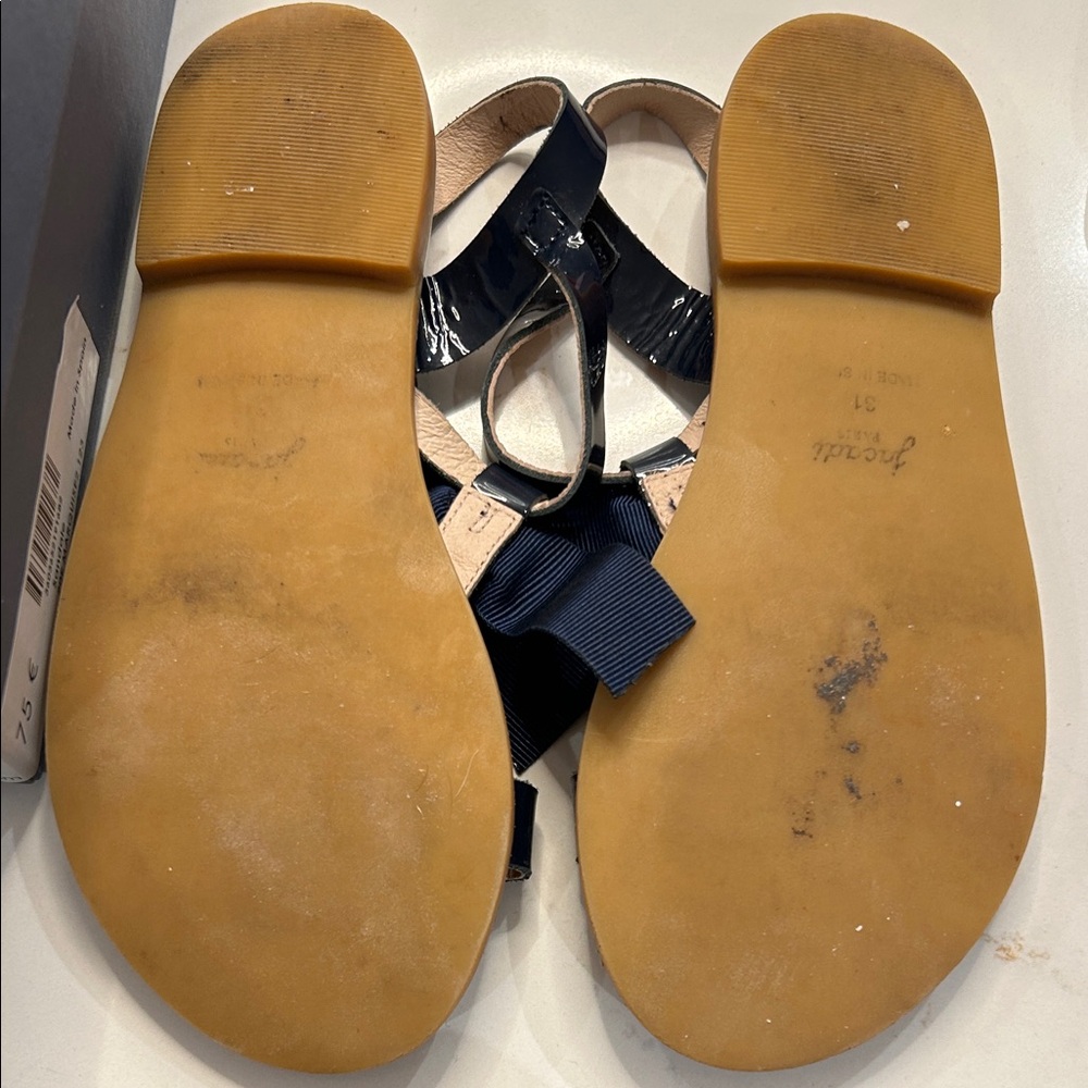 Jacadi Navy Blue Kids Sandals with Bow - Picture 6 of 12